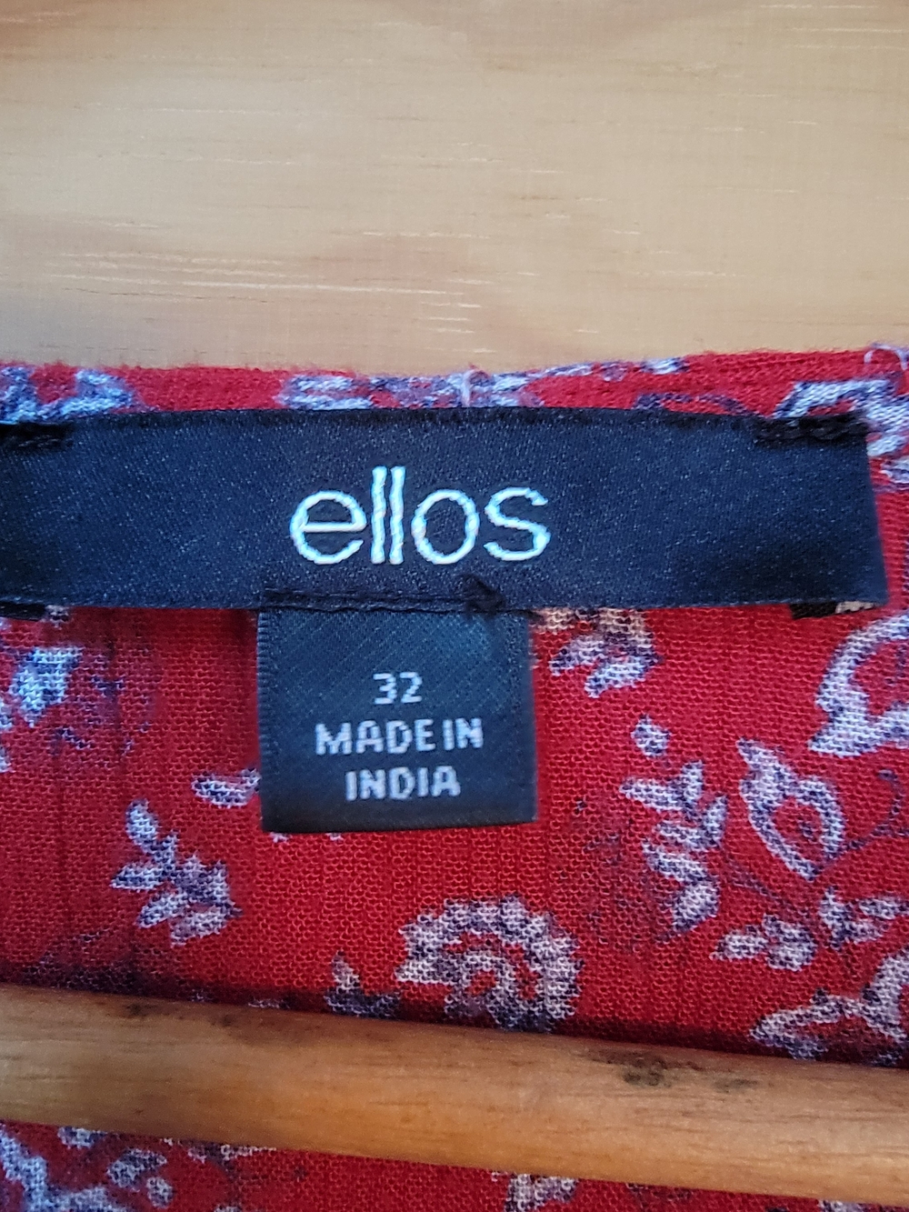 ellos Red Floral Button-Front Midi Dress- Size 32 - Picture 3 of 3